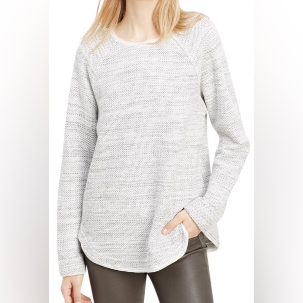 Vince Silk Trim Raglaan Sleeve Knit Pullover Sweater